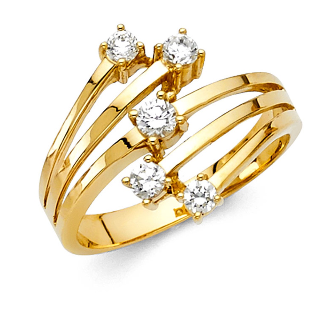 Unique 14k Solid Real Gold Engagement Wedding Ring